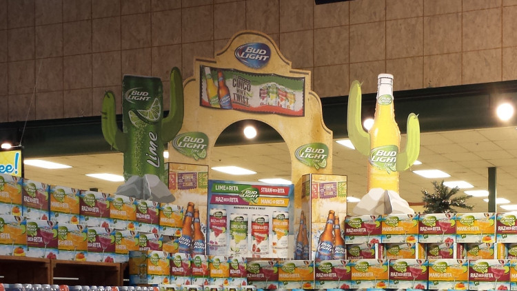 Anheuser-Busch branded point of purchase display and merchandising graphics in St. Louis
