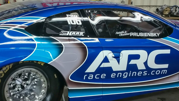 ARC Race Engines trailer with full vehicle wrap