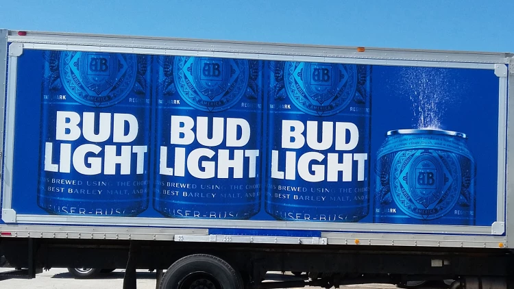 Anheuser-Busch Bud Light branded graphics installed at a St. Louis retail location