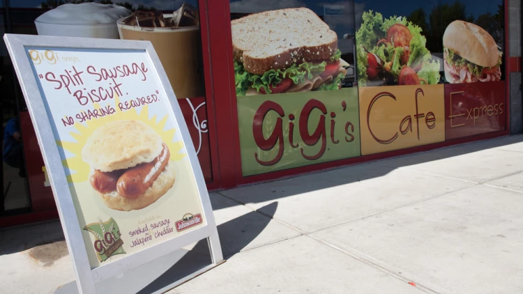 Gigi's storefront signage and window graphics installed in St. Louis