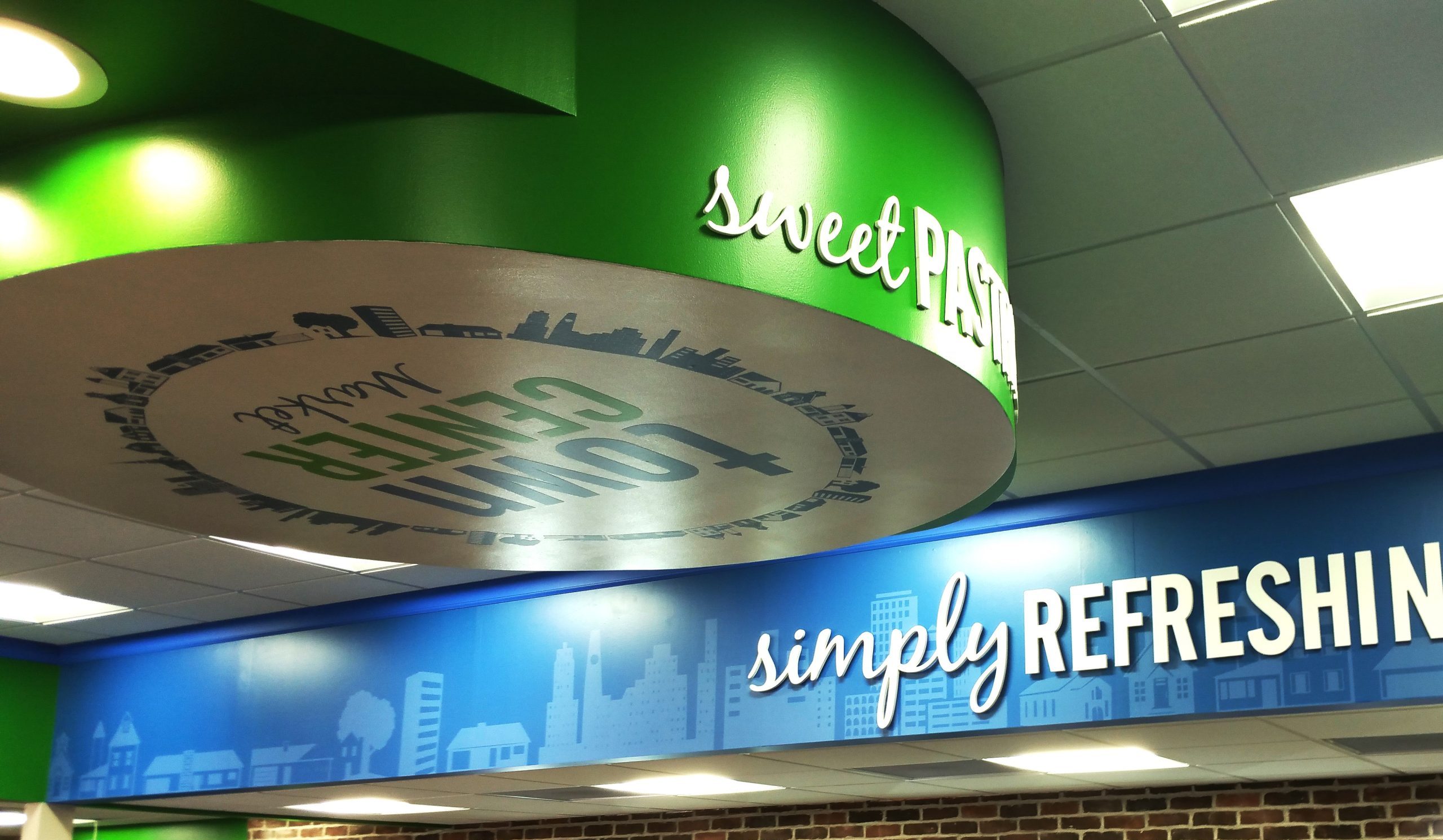 Large-format retail graphics installed at The Chase in St. Louis